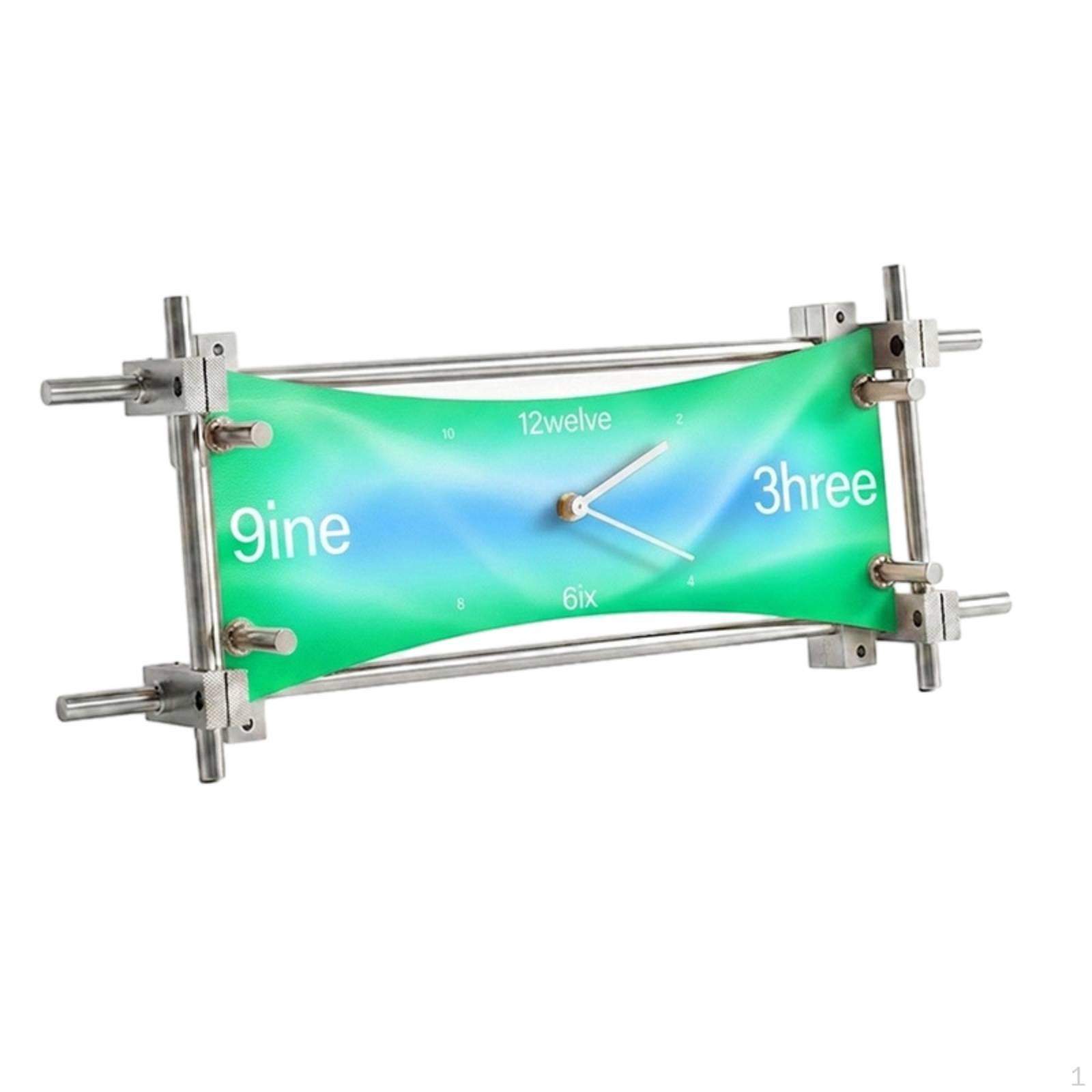 Decorative Clock with Metal Stand Industrial Analog Rectangular Panel Modern for Desk,