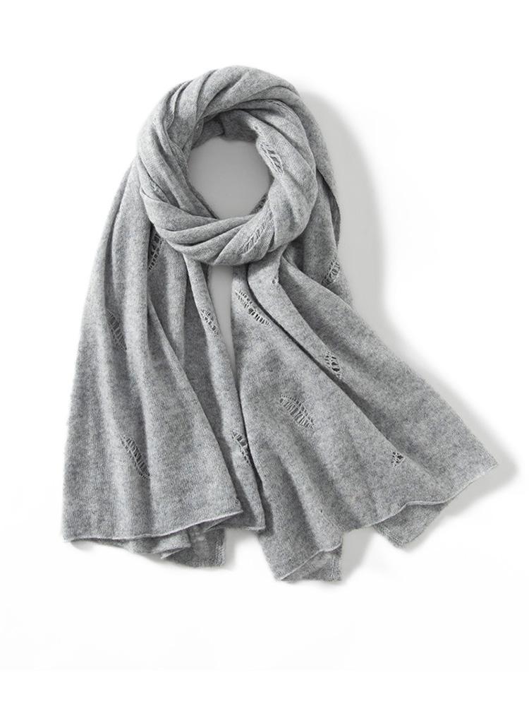 

Women Wool Cashmere Holes Wrap Shawl Big Scarves Cashmere Hijab Scarf Pashmina Openwork Light-thin New Wraps