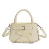 Lace edge portable small square bag women's new trendy fashion simple versatile shoulder bag commuter messenger bag