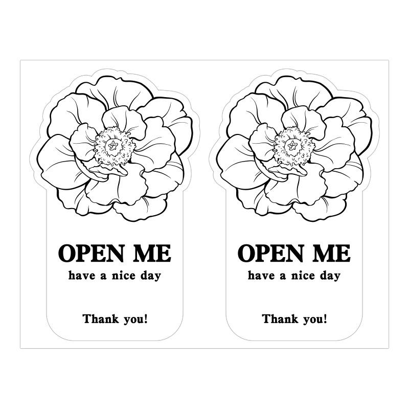 Alien Blumenaufkleber, Flugzeug Kartonverschlussaufkleber, Geschenkboxverpackung, Dekorative Verschlussaufkleber, Klebeetiketten