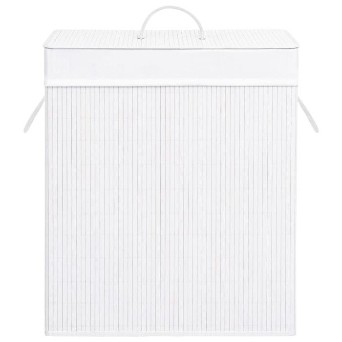 VidaXL Panier à linge avec une seule section bambou blanc 83 L 320752