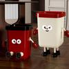 Lixeira de Desenho Animado 12L/15L Lixeira Doméstica Topo Aberto Lixeira Fofa com Pés Alças para Cozinha Banheiro Escritório Quarto