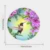Small Bird Hummingbird Pink&Purple Flowers Decorative Plate Decorative Ceramic Plates Home Wobble-Plate with Display Stand Decoration Household