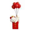Wealth Attracting Balloon Kitten Figurine, Colorful Resin Desktop Ornament for Home and Offices Desktop Disaplay Ornament