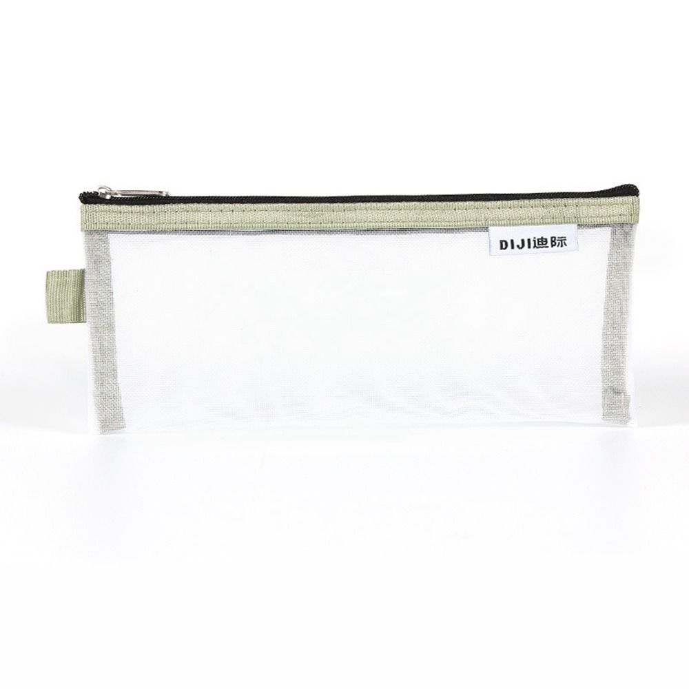 Cosmetic Bag Small Wallet Mesh Storage Bags Transparent File Bag Grid Pencil Bag Stationery Bag