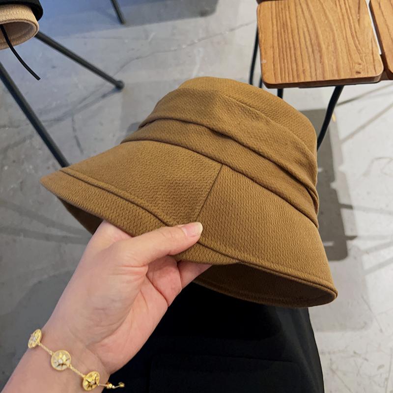 Autumn and Winter Literary and Leisure Bucket Hat, Sunscreen Visor, Front Length and Rear Short Hat Can Be Folded