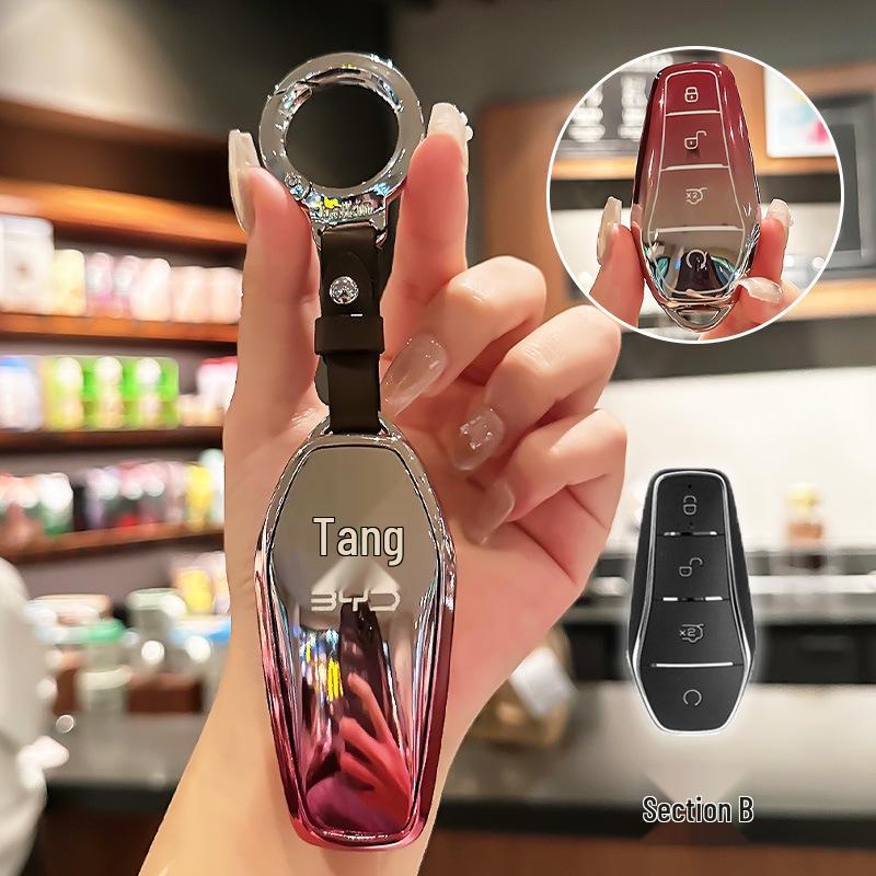 BYD Key Case for Han, Dolphin, Seagull, Mini, Yuan, Tang, Song Pro, and Qin Plus.