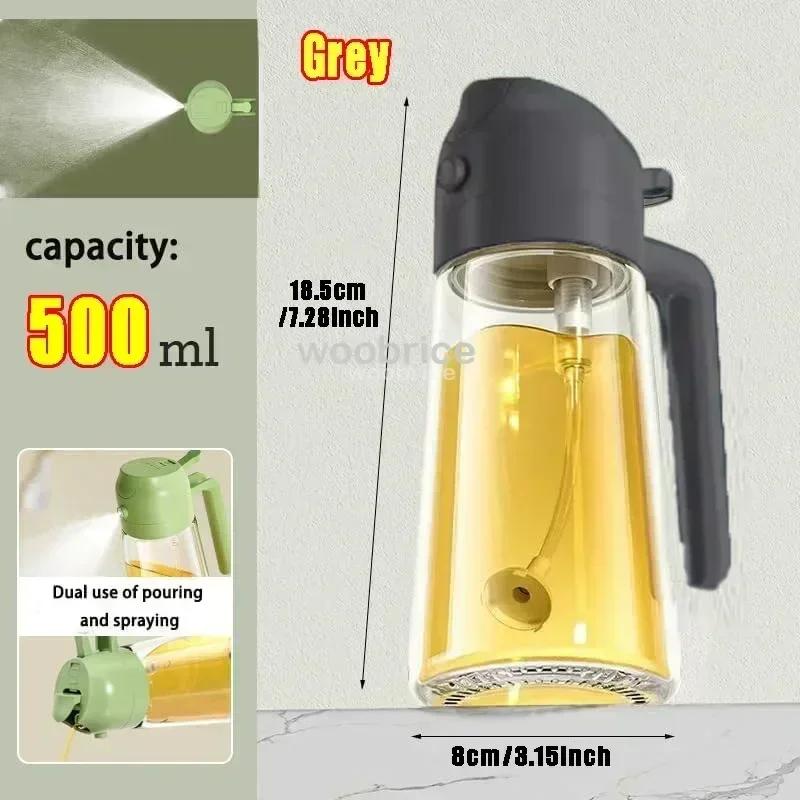 2 In 1 Kitchen Oil Spray Glass Oil Sprayer Bottle Multifunction Bottle Cooking BBQ Oil Dispensers Olive Oils Spray Kitchen Tool