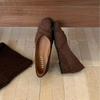 2025 new autumn suede round head outer slope heel suede word with versatile niche evening breeze shallow mouth women's single shoes