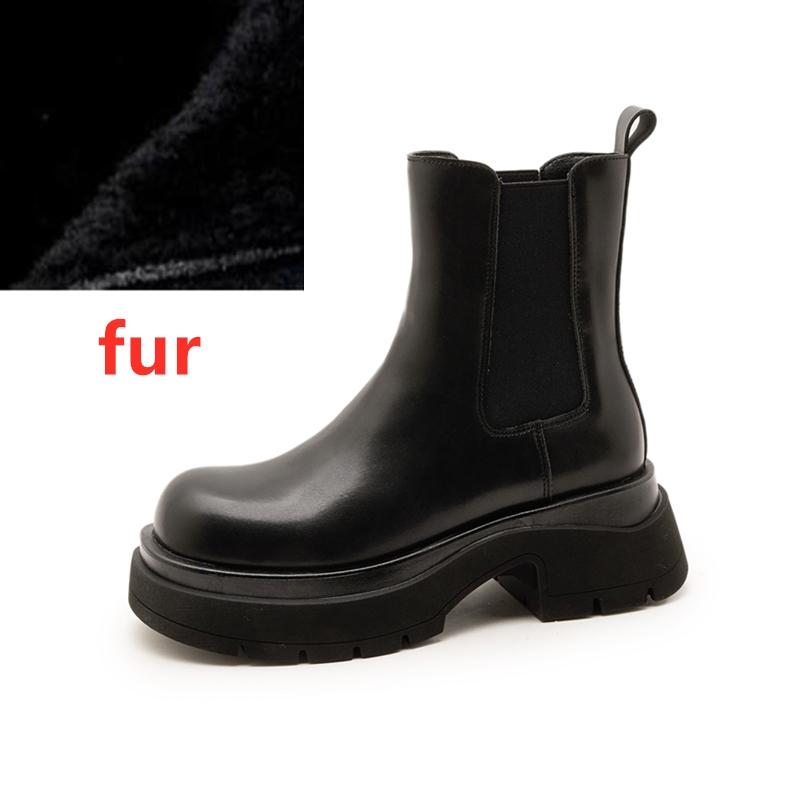 

Модные AIYUQI 2025 Новые женские ботинки челси на толстой подошве, с круглым носком Женские ботинки-трубы Большие, удобные женские ботильоны 43