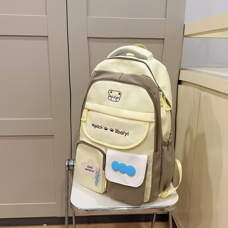 Sac à dos pour femmes Colorblock Sac d'école Grande capacité Sac à dos collège