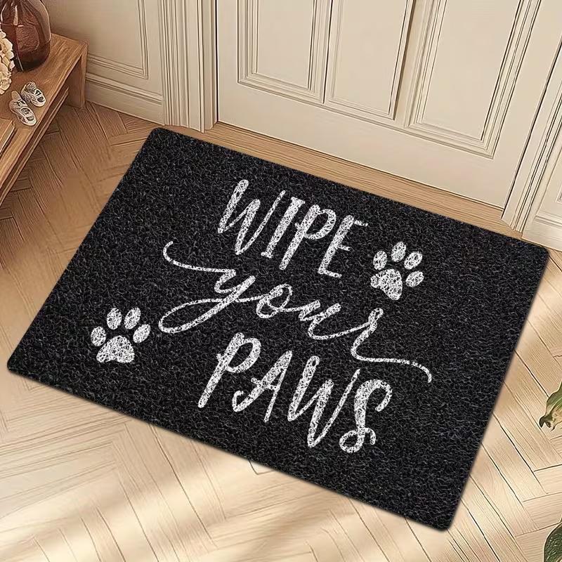 Wipe Your Paws Paw Print Door Mat Wear Resist Entry Rug Suit Bedroom Kitchen Living Room Pet Household Indoor Decor