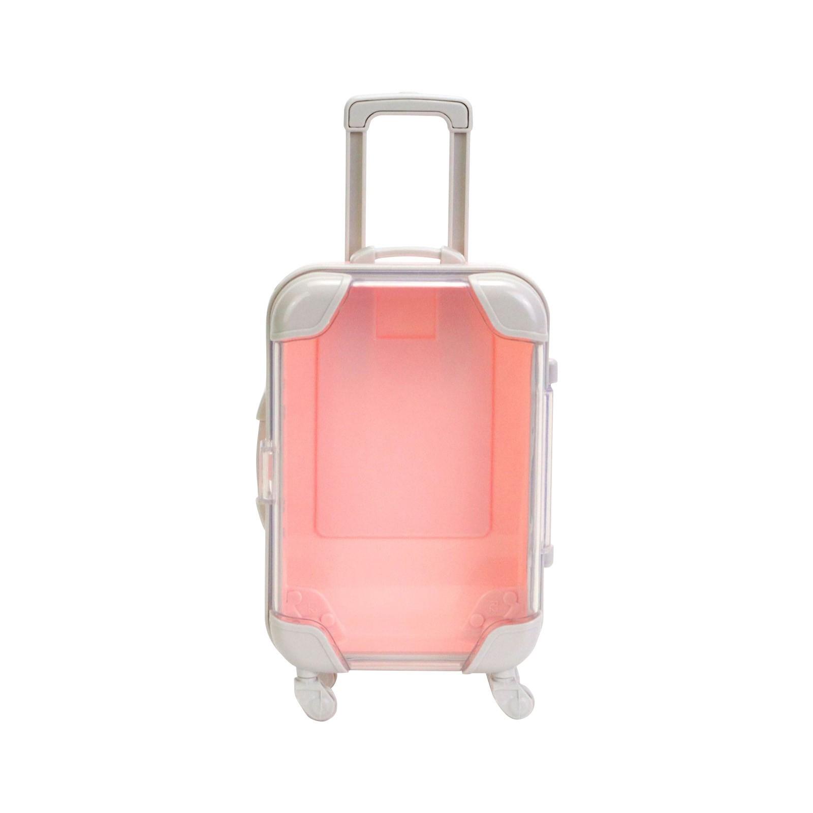 

Чемодан на колесиках Настольная шкатулка для хранения ювелирных изделий Маленький прозрачный чемодан Коробка для хранения One Size розовый