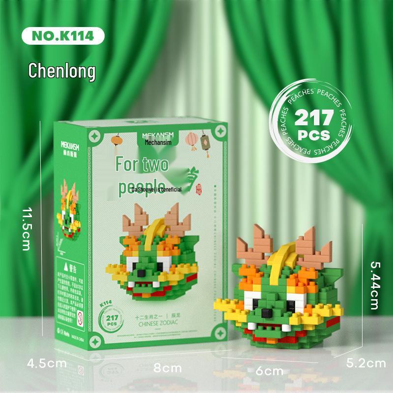 Mekensm Chinese Zodiac Lego-Compatible Micro Diamond Building Ornaments for Kids