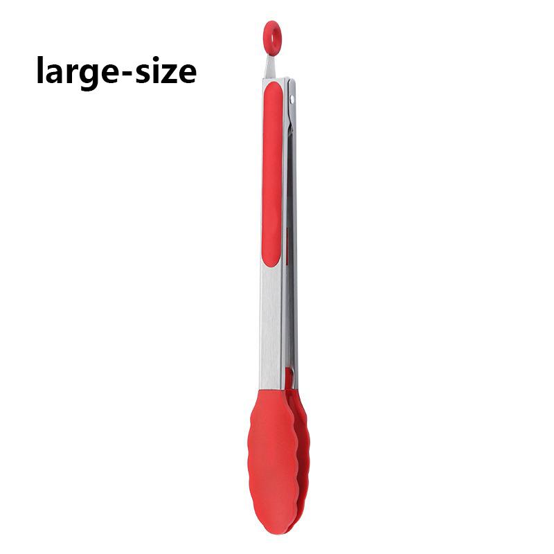 Kitchen Cooking Tongs Heat Resistant Stainless Steel BBQ Tools with Silicone Tips For Salad Grill Accessories Locking Food Tong