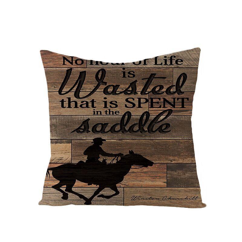 Industrial Style Retro Letter Linen Pillowcase Home Sofa Pillowcase