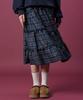 Collet Thick Check Lace Midi Flare Long Skirt [Navy_Blue] Autumn/Winter Ver.