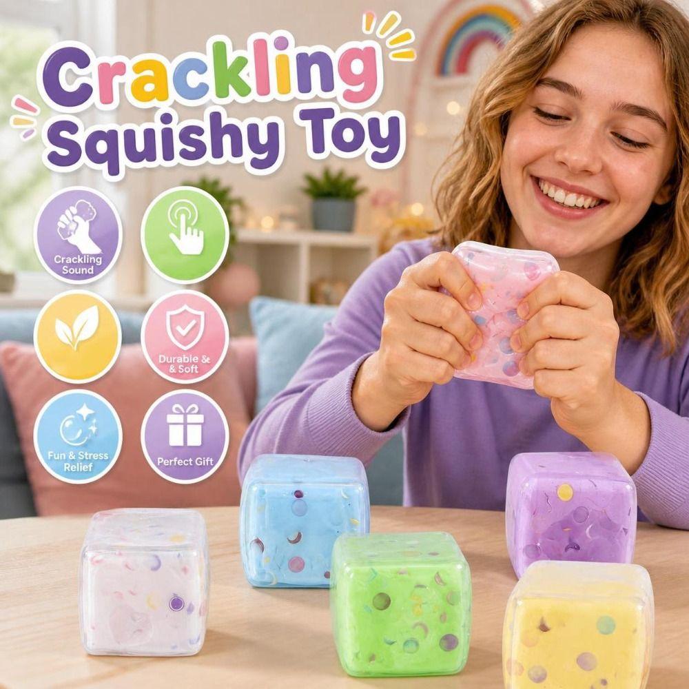 Sound Effects Squeezed Cube 5cm TPR Fidget Toy Kids Toy Handmade Ball Children's Gifts
