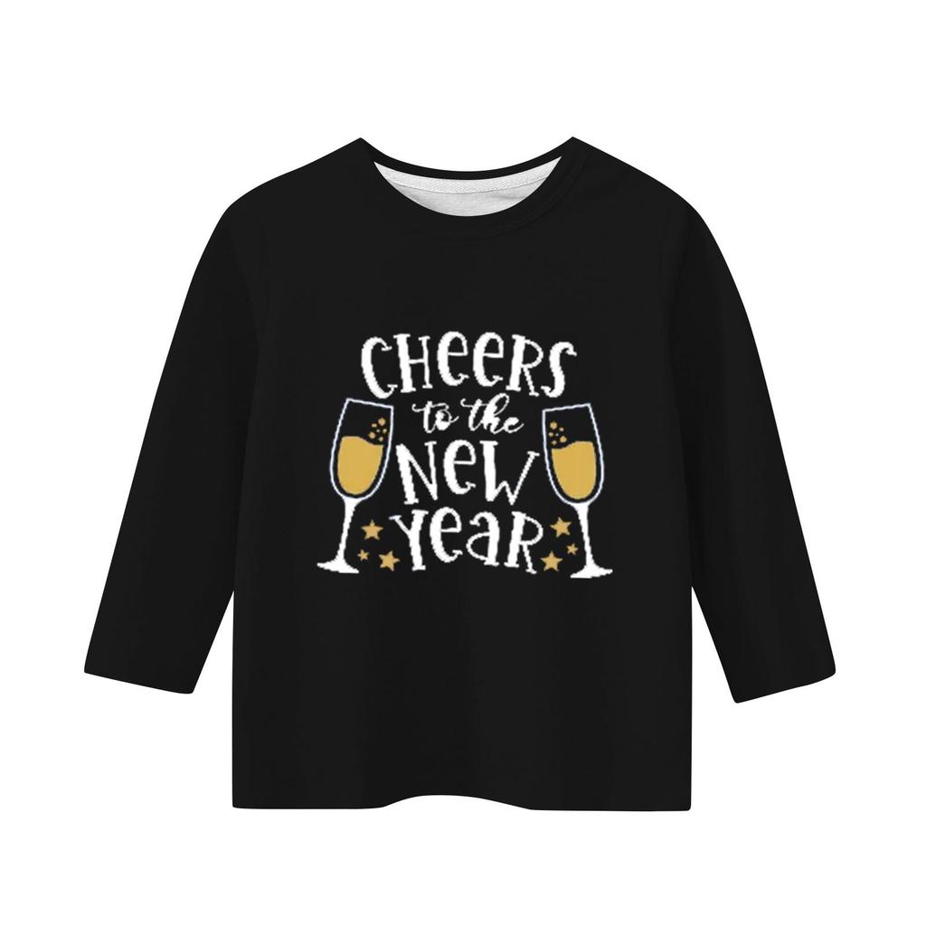 Tricou casual cu mâneci 3/4 pentru copii, cu gât rotund și imprimeu pentru Ziua Independenței