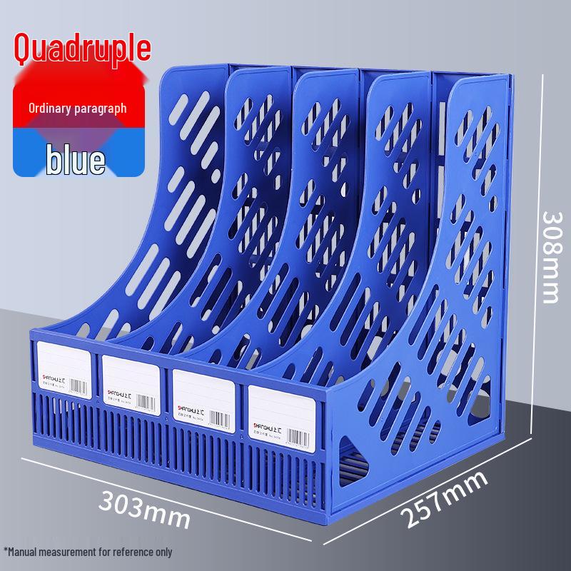 Four-Layer File Holder Organizer with Dividers for Office Supplies