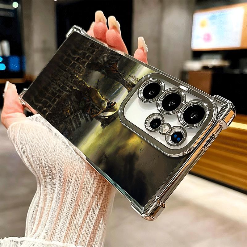 S-Stalker Game Cool Plating Phone Case For Samsung Galaxy S24 S25 FE S26 Edge S23 Ultra S22 S21 Plus S20 Anti-Fall Airabag Cover