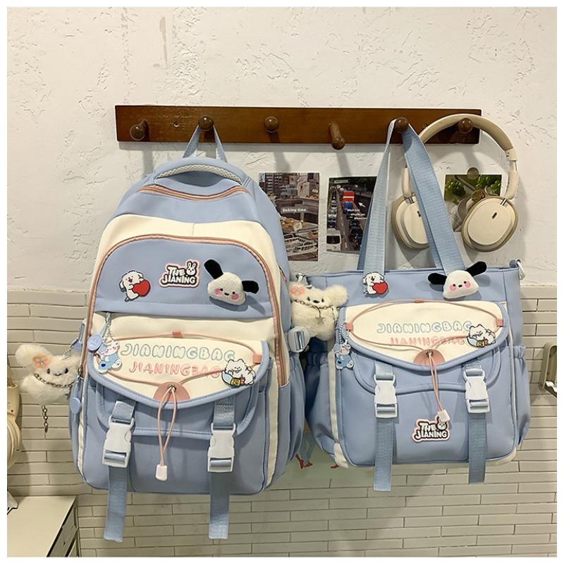 The new schoolbag is high-value, fresh and sweet, macaron-colored make-up bag, junior high school students, light travel, and large-capacity backpack.