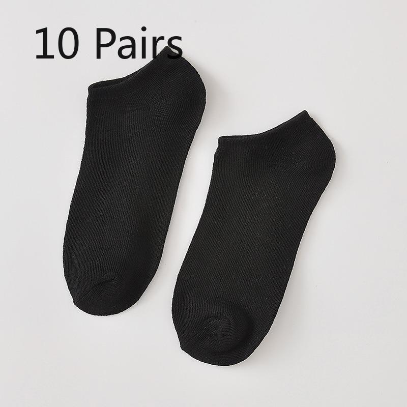 

10 Pairs of Solid-colored Cotton Socks, Women s Candy, Plain Women s Socks, Invisible Shallow-mouthed Short Socks, Boat Socks, Bare Socks 10 pairs чорний