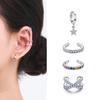 Modian 1 PCS Ear Cuff Real 925 Silver Rainbow Zirconia Elegant Fashion Clip Earrings For Women Statement Jewelry Gifts