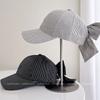 Japanese Vintage Stripe Linen Blend Baseball Cap for Women Spring Summer Outdoor UV Protection Sun Hat