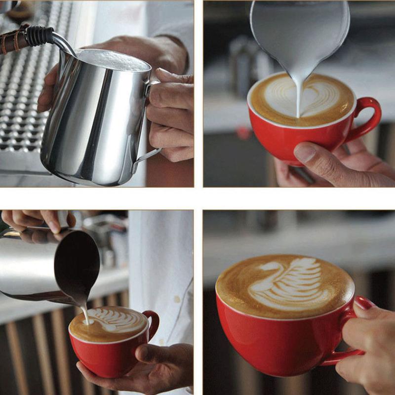 1PC 100/350/600ml Cafe Latte Flower Pulling Cups Spiked Milk Froth Milk Creamer Art Mugs Coffee Frosting Art Mugs