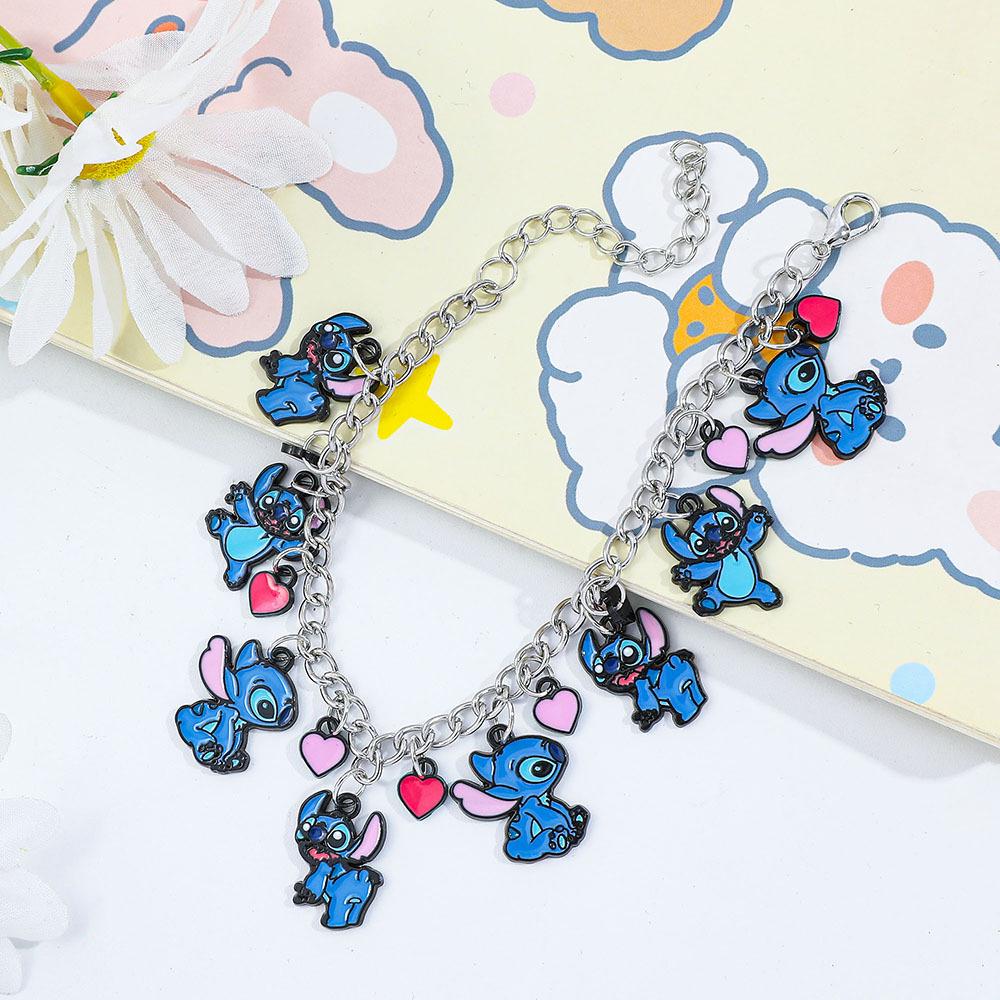 Anime Cartoon Dora & Stitch Zinc Alloy Bracelet w/ Pendant