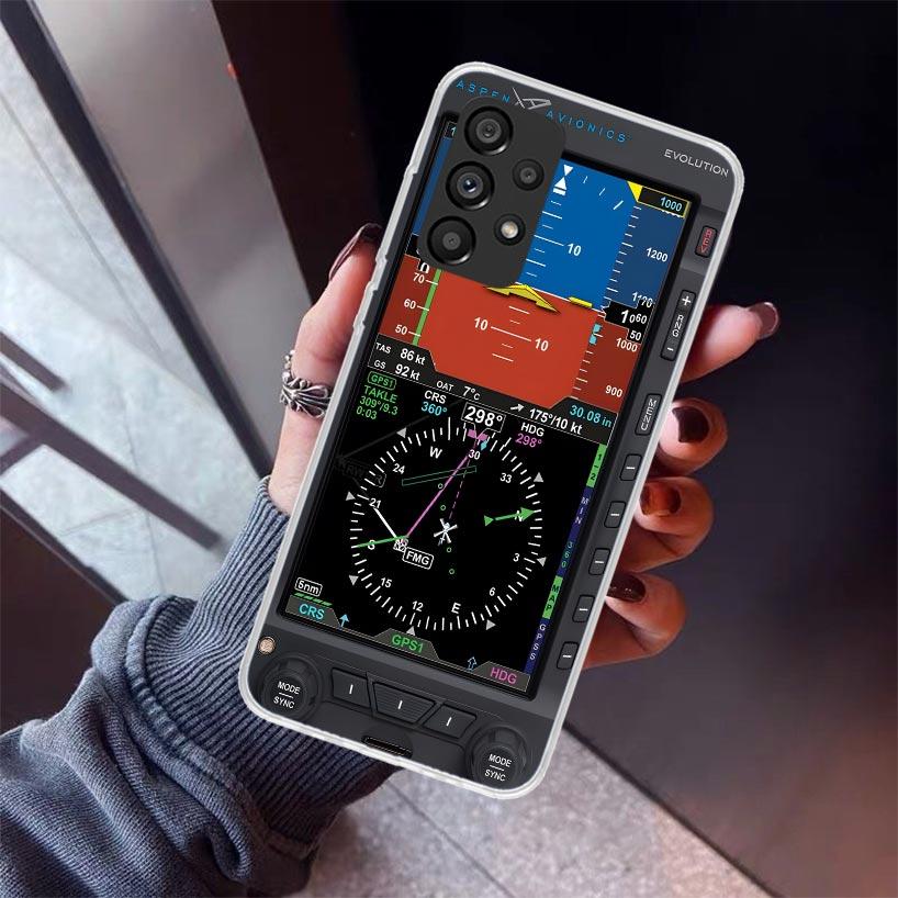 Aviation Aeroplane Helicopter Cockpit Instrument Phone Case For Samsung Galaxy A12 A52S A42 A32 A22 A51 A50 Note 20 Ultra 10 S10
