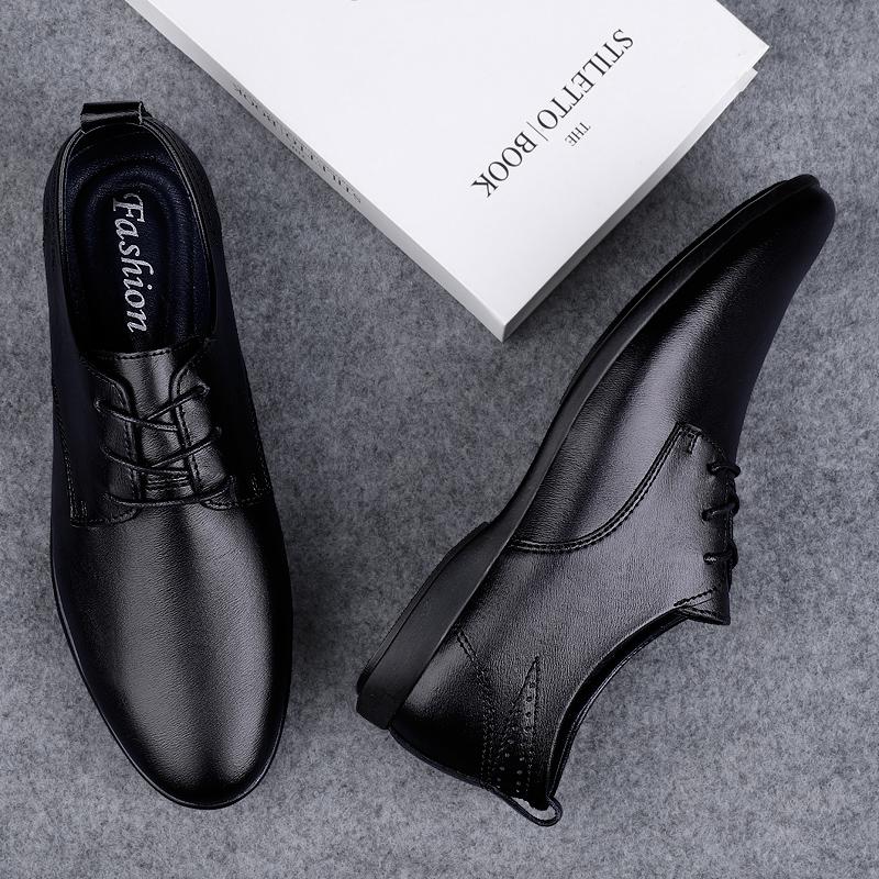Fashion Classic Casual Leather Men's Oxford Shoes Hot Sale Men Casual Shoes Soft Lace-up Formal Dress Footwear Lightweight Derby Shoes