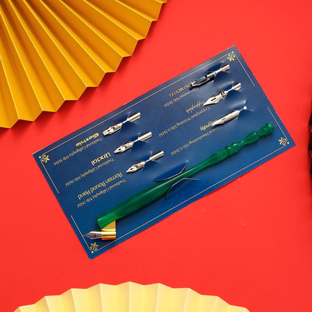 Stainless Steel Tip Dip Pen Kit With Holder Comic Dip Pen Portable Signature Pen  Students