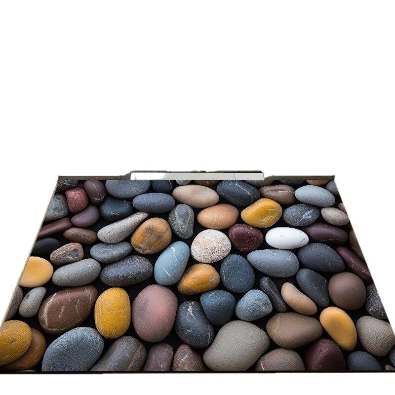 3D Kiesel Badezimmer Bodenmatte Rutschfest Schnelltrocknend Fußmatte Pflegeleicht Türvorleger