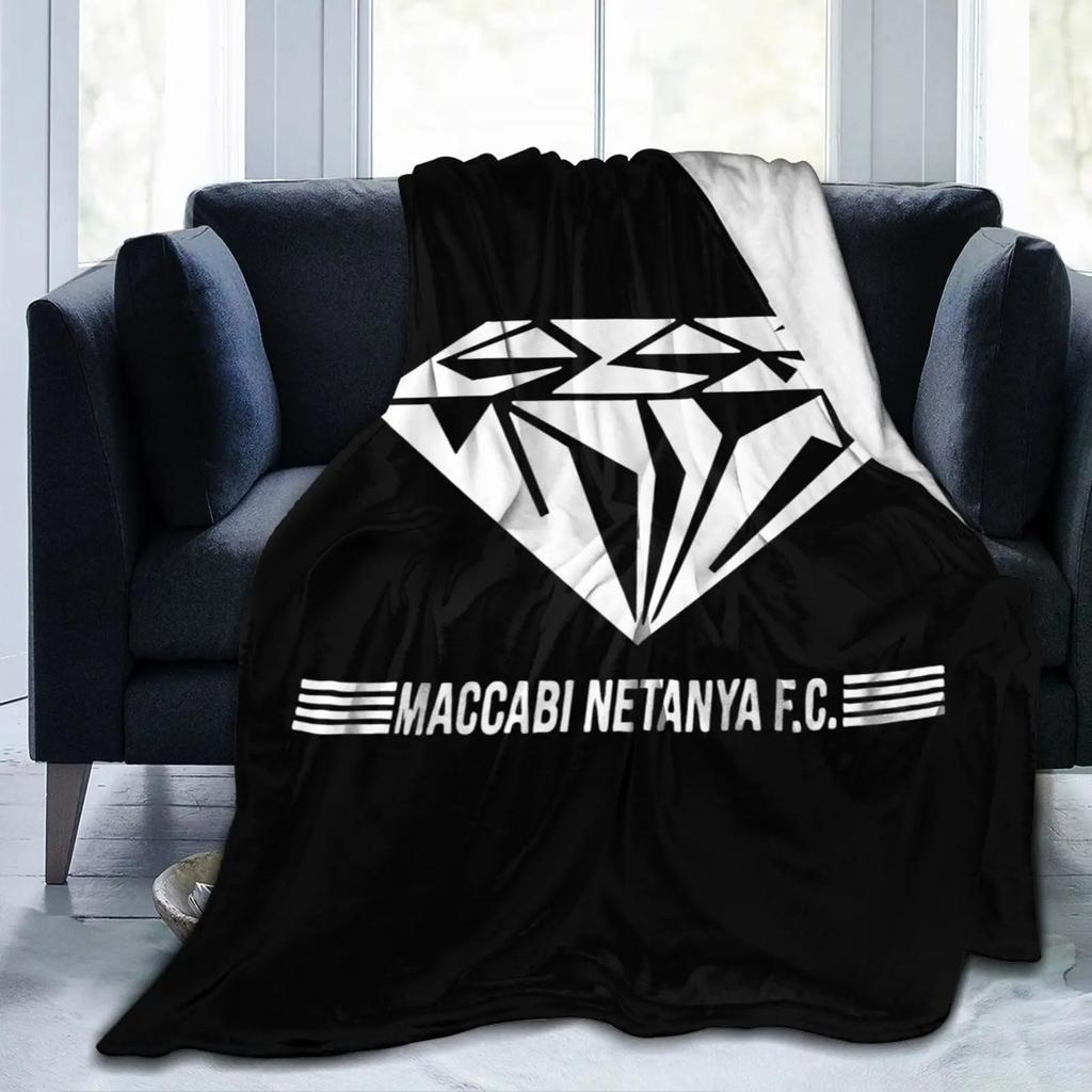 Maccabi Netanya Soft Plush Blanket Flannel Blanket Throw Blanket for Living Room Bedroom Bed Sofa Picnic Cover