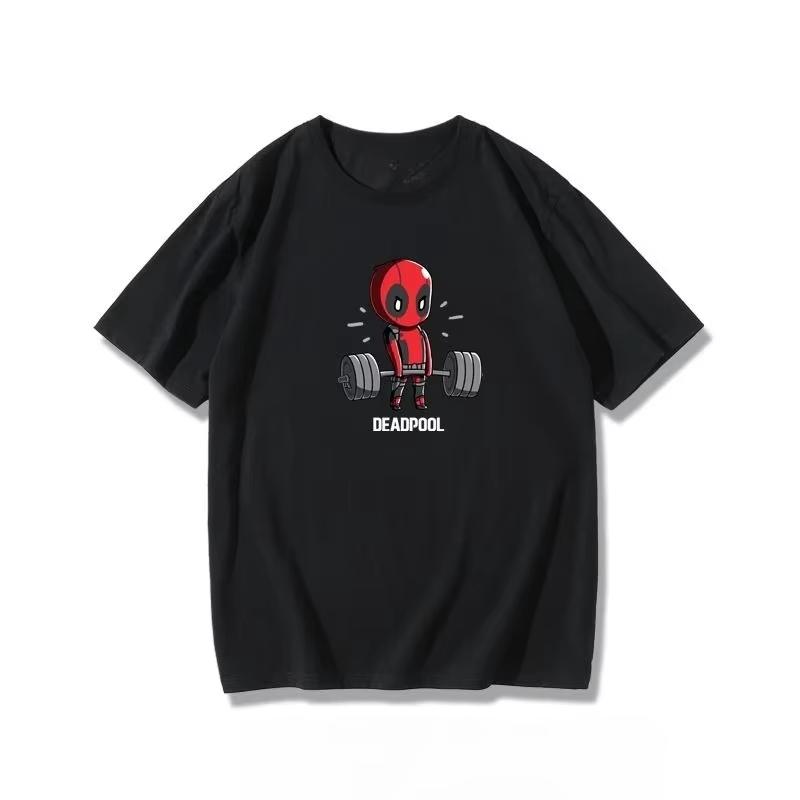 

Marvel Deadpool ShortSleeved Unisexs and Womens Marvel Movie Deadpool Cotton LooseTee Shirt Summer Trend Brand Top S