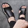 Fashion Summer 2025 Men's Sandals Thick Rubber Sole Beach Shoes Middle-Aged Dad Casual Comfortable PVC Upper Adult Leisure Footwear