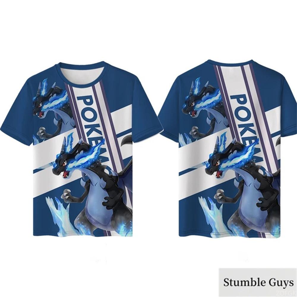 Pokemon Summer Cartoon Fashion 3D Print T-shirt Kids Boys Girls Pikachu T-shirts Kids Harajuku Cute Clothing Men Women Clothes