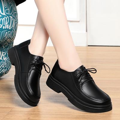 Scarpe stringate in pelle per la primavera e l'autunno da donna, scarpe da donna in morbida pelle e con suole morbide, scarpe basse casual e comode