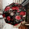 1pc Skulls Roses Pattern Umbrella Design Automatic Opening and Closing Umbrella, High-quality Travel Umbrella,  c1128161