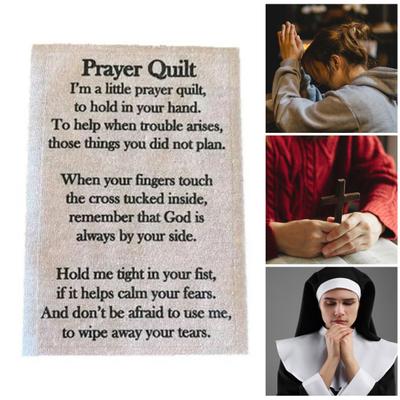 Prayer Quilt Text Panels Pre-Printed Inspirational Verses On Cotton Fabric Christian Sewing Project for Church & Charity