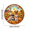 Tin Art Painting Metal Wall Decor 20x20cm Handmade Craft Home Decorative Plate