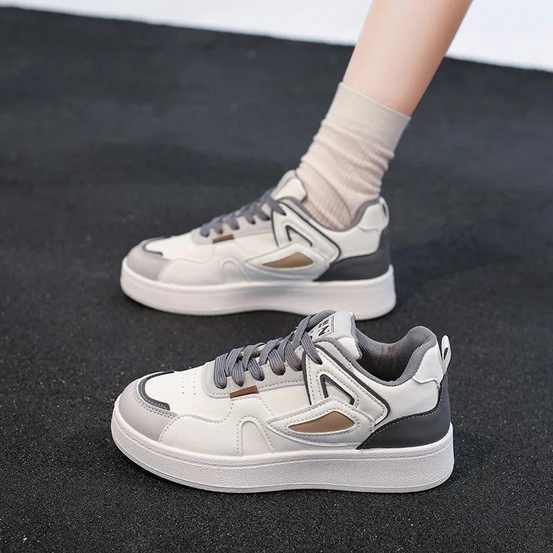 Fashion New Round Toe Breathable Sexy Casual Sneakers Spring/autumn Comfortable Non-slip Lace-up Walking Shoes for Women