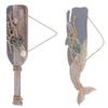 Grey Wooden Pendant for Ocean Style Hanging Decor 2Pcs Wall Ornaments