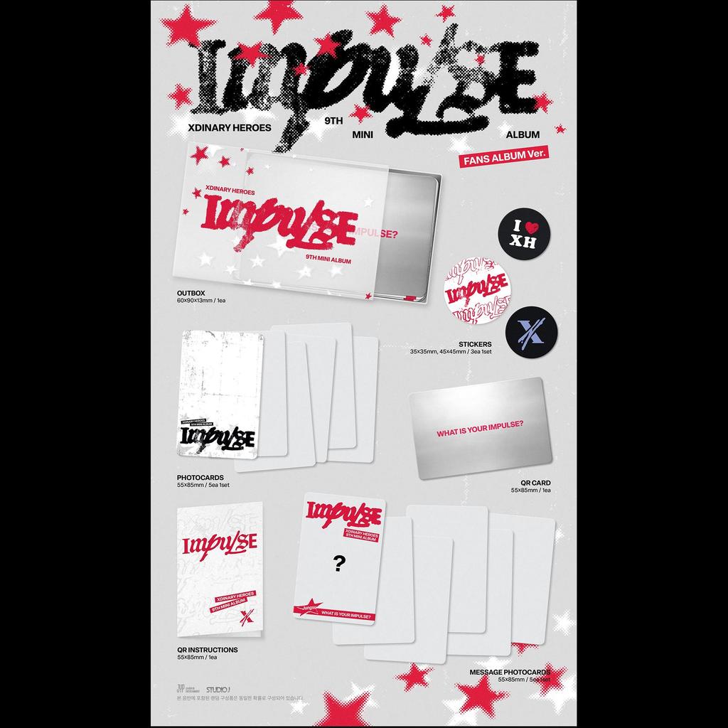 [Vorbestellung] Xdinary Heroes 9. Mini-Album IMPULSE FANS ALBUM Version KPOP Versiegelt + Kostenloses Geschenk