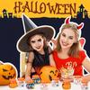 5/10Pcs Pumpkin Jar Transparent Plastic Candy Jars With Lid Halloween Parties Candy Boxes Snack Cookies Grain Tea Organizing