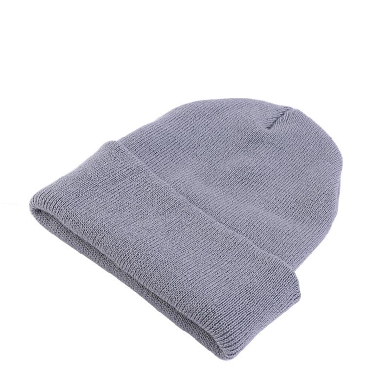 Color Plain Knit Hat, Light Gray Knit for Men and Women, Winter Headwear