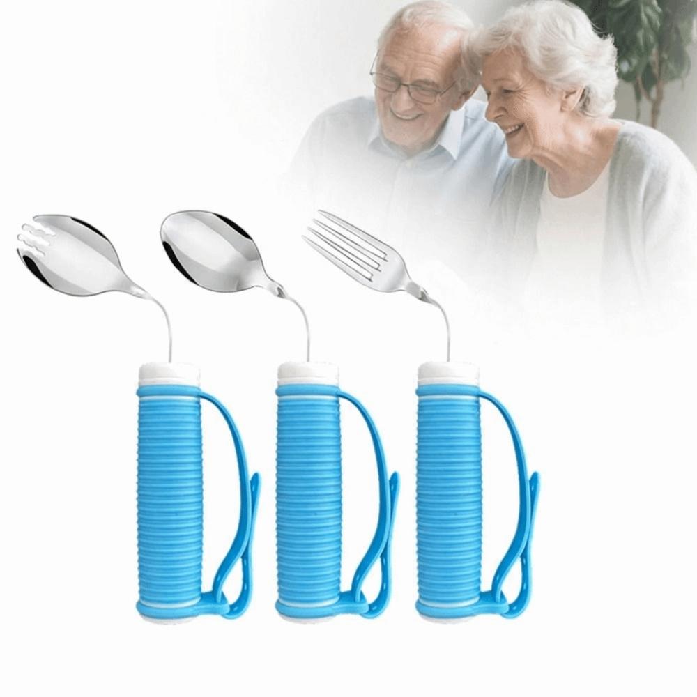 Angle Adjustable Anti-Slip Eating Spoon Anti-Shake Food Aid Fork  Stroke Recovery
