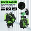 16 Line Laser Level Green Laser Level Line 4D Self-Leveling 360 Horizontal Vertical Cross Super Powerful Laser Level Remote Control 4000mAh Battery